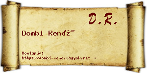 Dombi René névjegykártya
